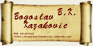 Bogoslav Kazaković vizit kartica